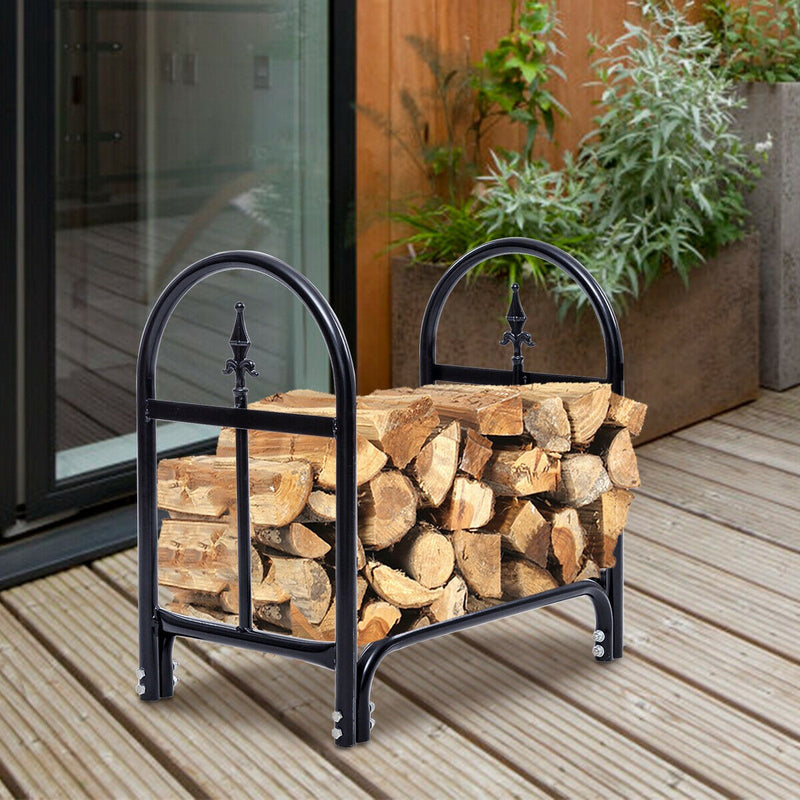 Load image into Gallery viewer, Firewood Log Rack Indoor Outdoor Fireplace Storage Holder (2 Feet) - GoplusUS
