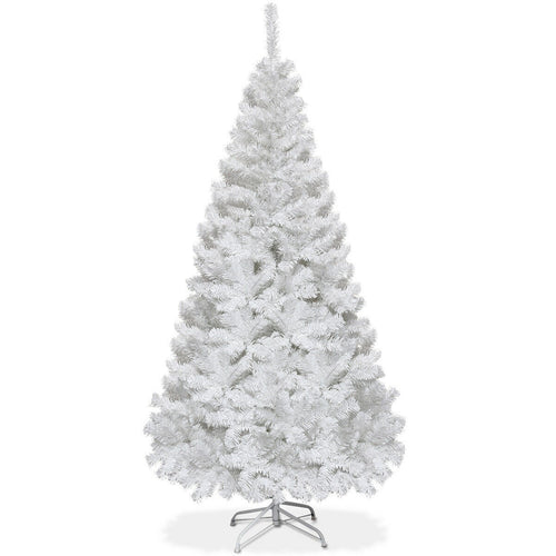 White Christmas Tree with Solid Metal Legs Perfect for Holiday Indoor and Outdoor Decoration