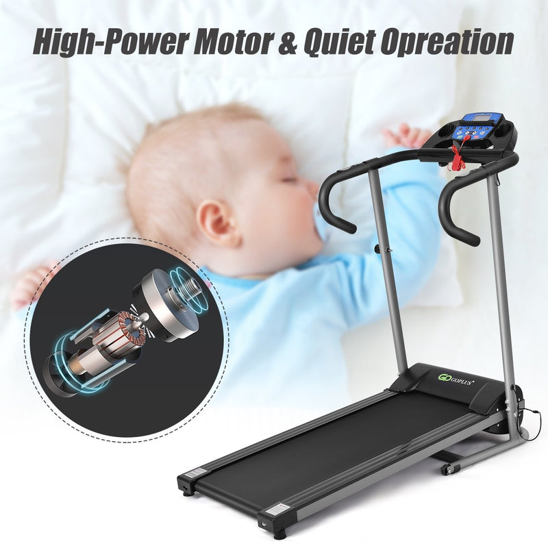 Load image into Gallery viewer, Electric Folding Treadmill with LCD Display and Heart Rate Sensor - GoplusUS
